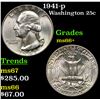 Image 1 : 1941-p Washington Quarter 25c Grades GEM++ Unc