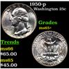 Image 1 : 1950-p Washington Quarter 25c Grades GEM+ Unc