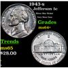 Image 1 : 1943-s Jefferson Nickel 5c Grades Choice+ Unc