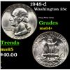 Image 1 : 1948-d Washington Quarter 25c Grades Choice+ Unc