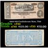 Image 1 : 1864 $10 Confederate Note, T68 Grades vf++