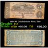 Image 1 : 1864 $5 Confederate Note, T69 Grades f+