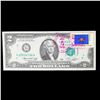 Image 2 : 1976 $2 Federal Reserve Note 1st Day of Issue, with Stamp Grades Choice AU/BU Slider