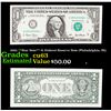 Image 1 : 2001 **Star Note** $1 Federal Reserve Note (Philadelphia, PA) Grades Select CU