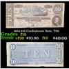 Image 1 : 1864 $10 Confederate Note, T68 Grades f+