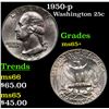 Image 1 : 1950-p Washington Quarter 25c Grades GEM+ Unc