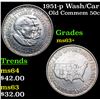 Image 1 : 1951-p Wash/Car Old Commem Half Dollar 50c Grades Select+ Unc