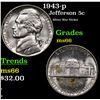 Image 1 : 1943-p Jefferson Nickel 5c Grades GEM+ Unc