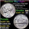 Image 1 : ***Auction Highlight*** 1945-p Jefferson Nickel Near TOP POP! 5c Graded GEM++ 5fs BY USCG (fc)