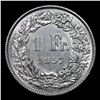 Image 3 : 1957B Switzerland 1 Franc Silver KM# 24 Grades Choice+ Unc