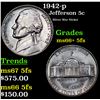 Image 1 : 1942-p Jefferson Nickel 5c Grades GEM++ 5fs