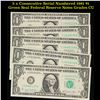 Image 1 : 5 x Consecutive Serial Numbered 1981 $1 Green Seal Federal Reserve Notes Grades CU