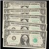 Image 2 : 5 x Consecutive Serial Numbered 1981 $1 Green Seal Federal Reserve Notes Grades CU