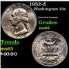 Image 1 : 1952-d Washington Quarter 25c Grades GEM Unc