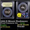 Image 1 : Proof 1991-S Mount Rushmore Modern Commem Half Dollar 50c Graded GEM++ Proof Deep Cameo By USCG