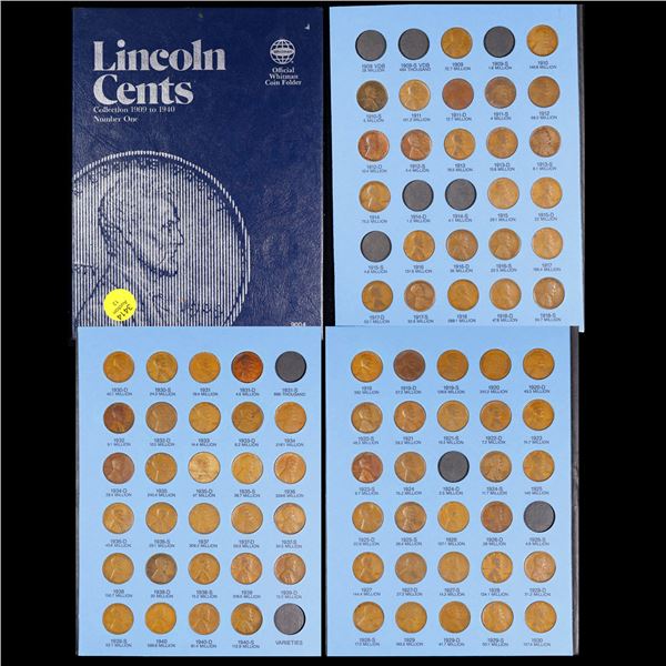 Near Complete Lincoln Cent Book 1909-1940 80 coins