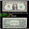 Image 1 : 1969A $1 Green Seal Federal Reserve Note Grades Gem CU
