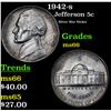Image 1 : 1942-s Jefferson Nickel 5c Grades GEM+ Unc