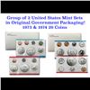 Image 1 : Group of 2 United States Mint Set in Original Government Packaging! From 1973-1974 with 26 Coins Ins