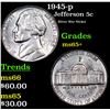 Image 1 : 1945-p Jefferson Nickel 5c Grades GEM+ Unc