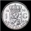Image 2 : 1956 Netherlands 1 Gulden KM# 184 Grades Select Unc
