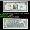 Image 1 : 1976 $2 Federal Reserve Note 1st Day of Issue, with Stamp Grades Select CU