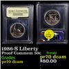 Image 1 : Proof 1986-S Liberty Modern Commem Half Dollar 50c Graded GEM++ Proof Deep Cameo By USCG