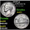 Image 1 : 1945-p Jefferson Nickel 5c Grades GEM+ Unc