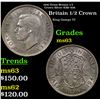 Image 1 : 1941 Great Britain 1/2 Crown Silver KM# 856 Grades Select Unc