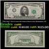 Image 1 : **Star Note** 1974 $5 Green Seal Federal Reserve Note (Philadelphia, PA) Grades Gem+ CU