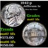 Image 1 : 1942-p Jefferson Nickel 5c Grades GEM++ 5fs