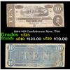 Image 1 : 1864 $10 Confederate Note, T68 Grades vf+
