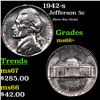 Image 1 : 1942-s Jefferson Nickel 5c Grades GEM++ Unc