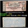 Image 1 : 1864 $10 Confederate Note, T68 Grades vf++