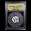 Image 4 : ***Auction Highlight*** 1945-p Jefferson Nickel Near TOP POP! 5c Graded GEM++ 5fs BY USCG (fc)