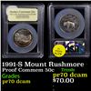 Image 1 : Proof 1991-S Mount Rushmore Modern Commem Half Dollar 50c Graded GEM++ Proof Deep Cameo By USCG