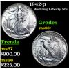 Image 1 : 1942-p Walking Liberty Half Dollar 50c Grades GEM++ Unc