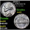Image 1 : 1942-s Jefferson Nickel 5c Grades GEM+ Unc