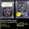 Image 1 : Proof 1992-S Olympic Modern Commem Half Dollar 50c Graded GEM++ Proof Deep Cameo By USCG