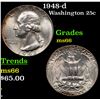 Image 1 : 1948-d Washington Quarter 25c Grades GEM+ Unc