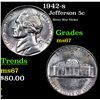 Image 1 : 1942-s Jefferson Nickel 5c Grades GEM++ Unc