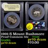 Image 1 : Proof 1991-S Mount Rushmore Modern Commem Half Dollar 50c Graded GEM++ Proof Deep Cameo By USCG