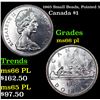 Image 1 : 1965 Small Beads, Pointed 5 Canada Dollar $1 Grades GEM+ UNC PL