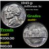 Image 1 : 1945-p Jefferson Nickel 5c Grades GEM++ Unc