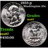 Image 1 : 1955-p Washington Quarter 25c Grades GEM++ Unc