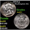 Image 1 : 1954-p Washington Quarter 25c Grades GEM+ Unc