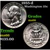 Image 1 : 1955-d Washington Quarter 25c Grades GEM+ Unc