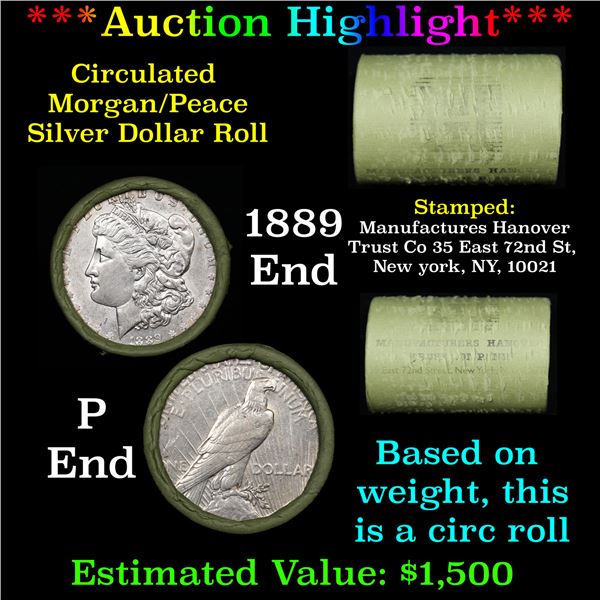 ***Auction Highlight*** Manufactures Hanover Trust Shotgun 1889 & 'P' Ends Mixed Morgan/Peace Silver