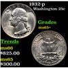 Image 1 : 1932-p Washington Quarter 25c Grades GEM+ Unc