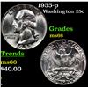 Image 1 : 1955-p Washington Quarter 25c Grades GEM+ Unc